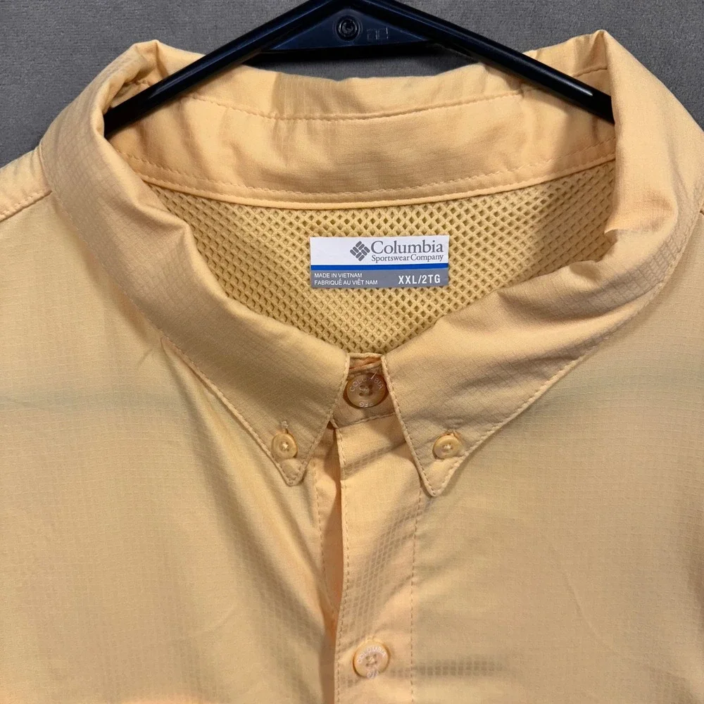 Columbia Fishing Shirt Mens XXL Peach Omni-Shade Short Sleeve PFG Excellent - Picture 3 of 9